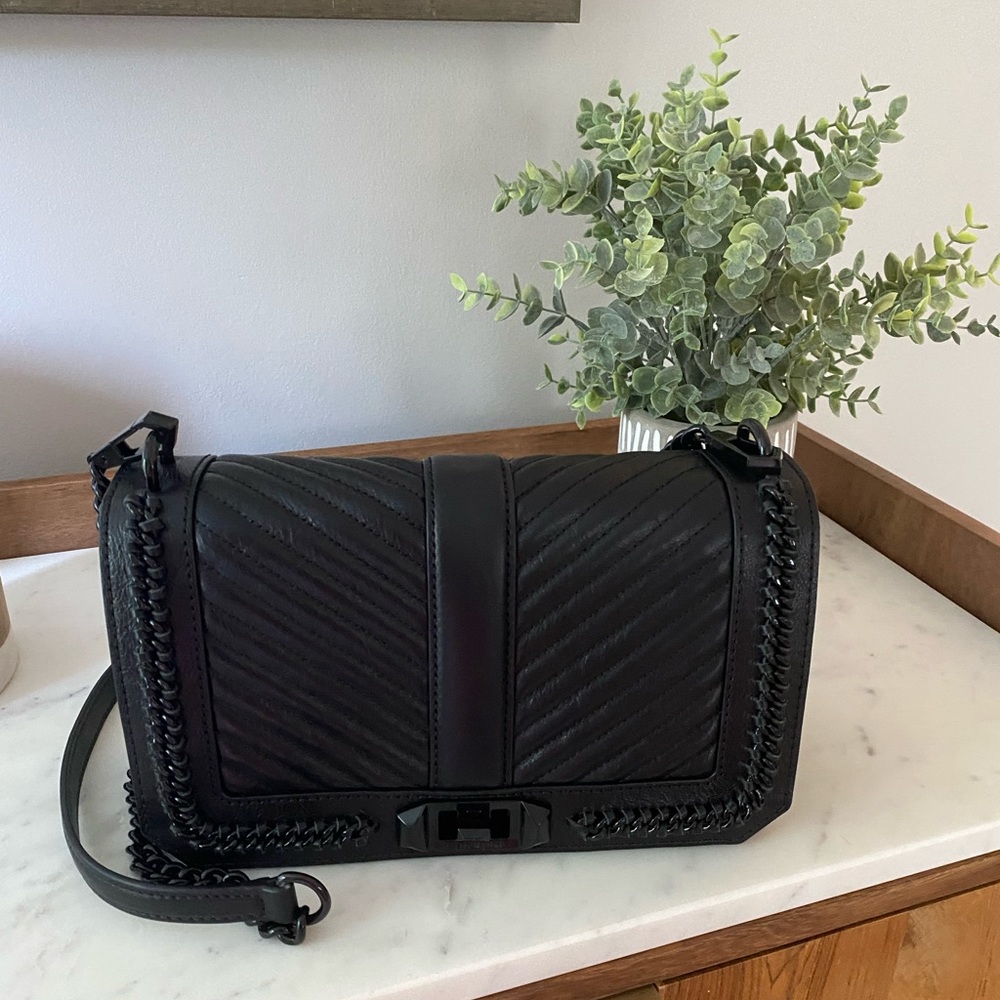 Rebecca Minkoff Chevron Quilted Crossbody Bag with chain strap